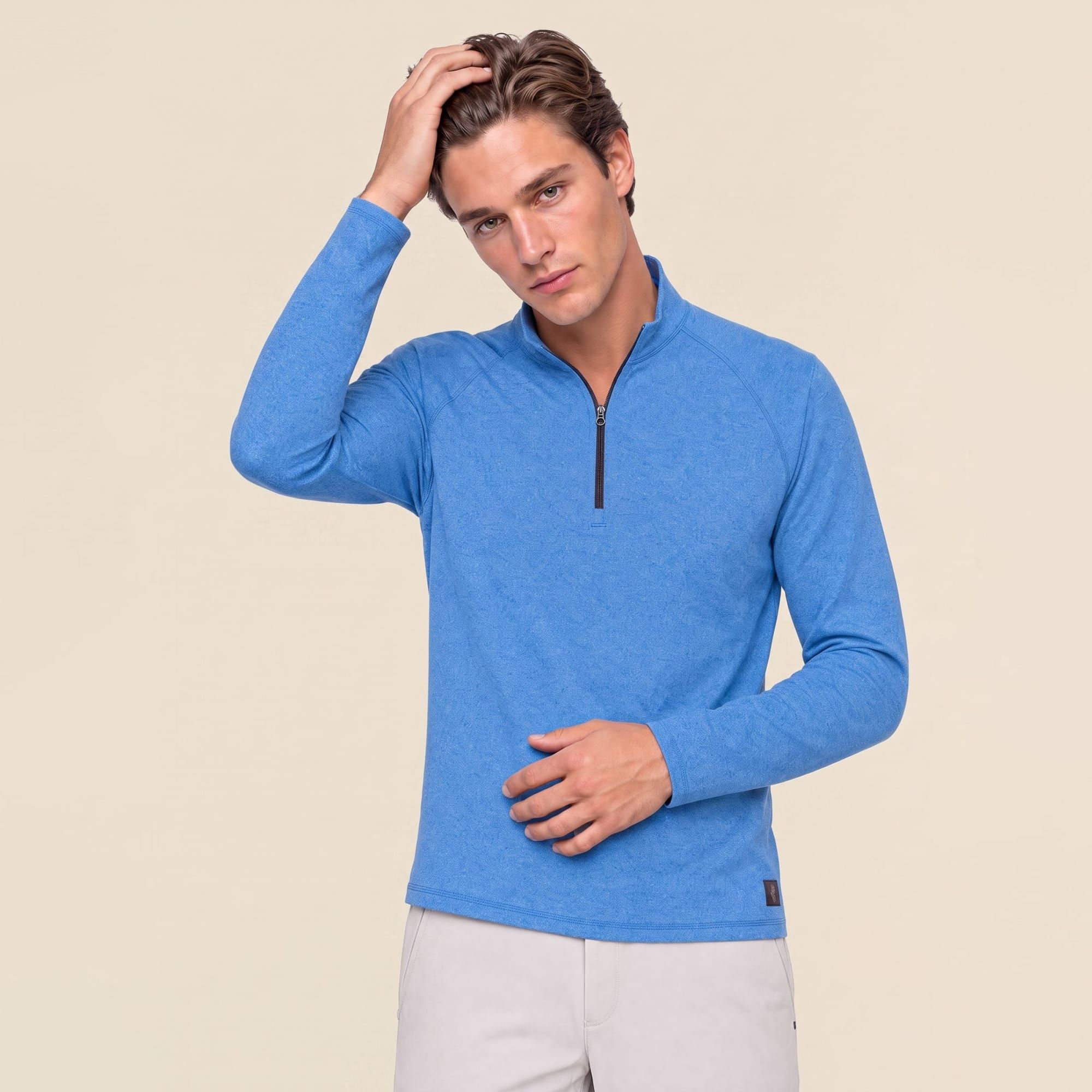 Ashworth Men's Ace Raglan Golf ¼ Zip, Medium, Sail White