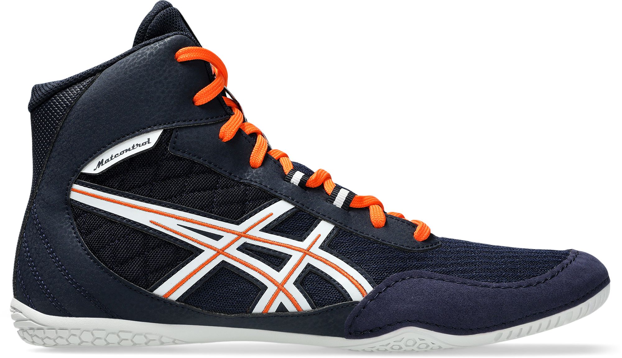 ASICS Matcontrol 4 Wrestling Shoes, M14/W15.5, Navy/Orange