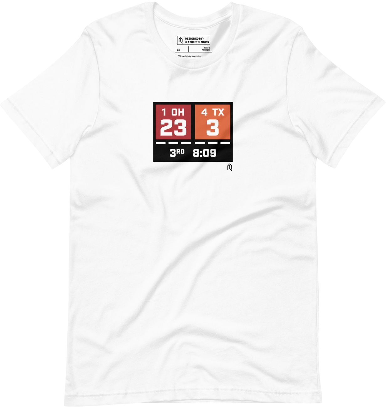 Athlete Logos Adult Texas Football Comeback Score Bug T-Shirt
