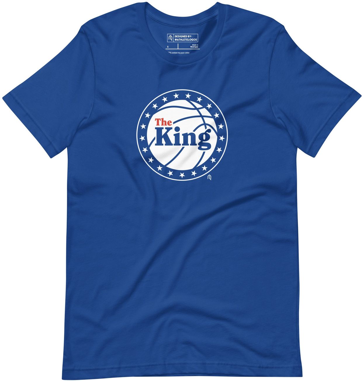 Athlete Logos Adult Philadelphia LeBron James "The King" Blue T-Shirt