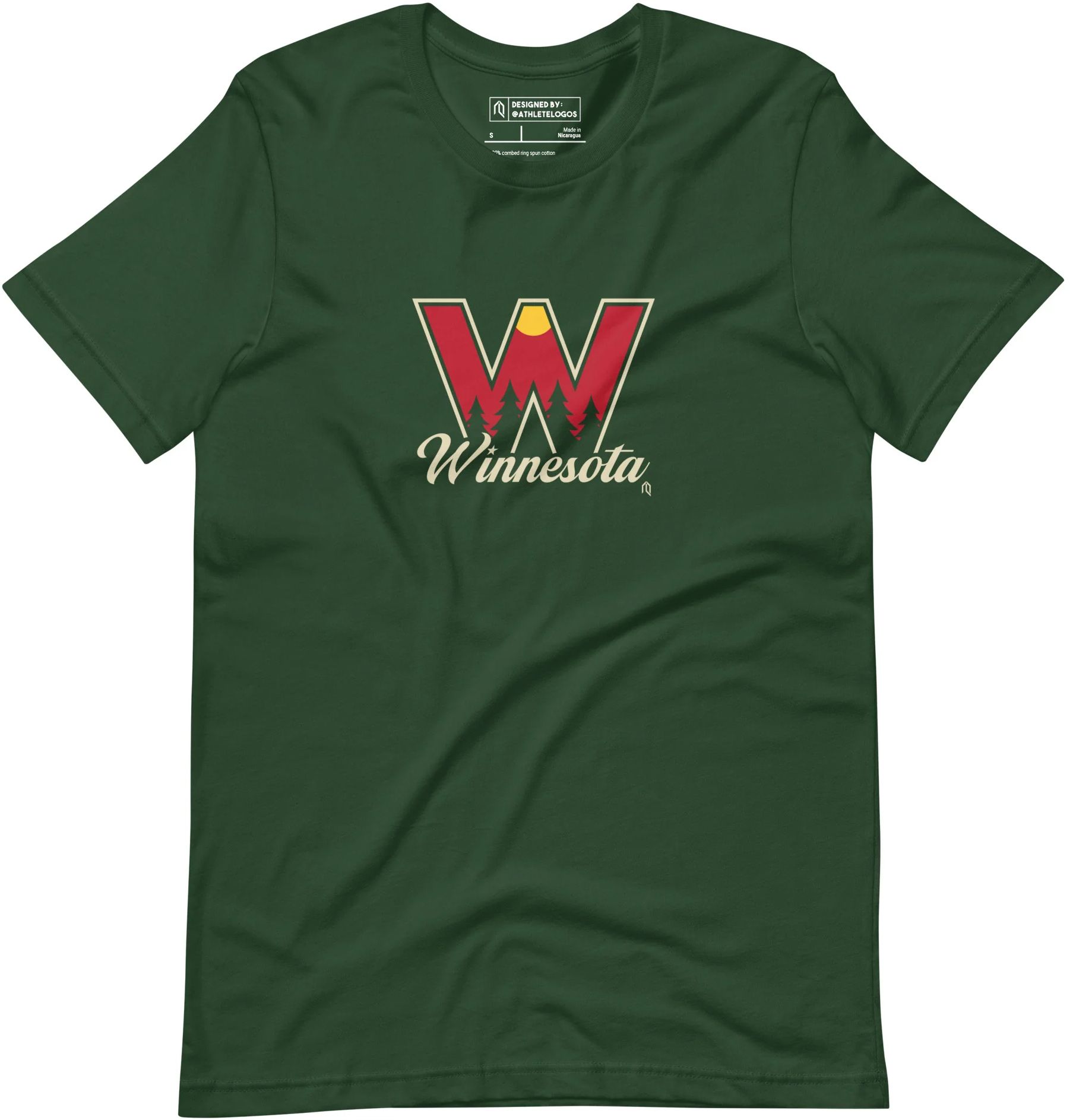 Athlete Logos Adult Minnesota Wild Forest Winnesota T-Shirt