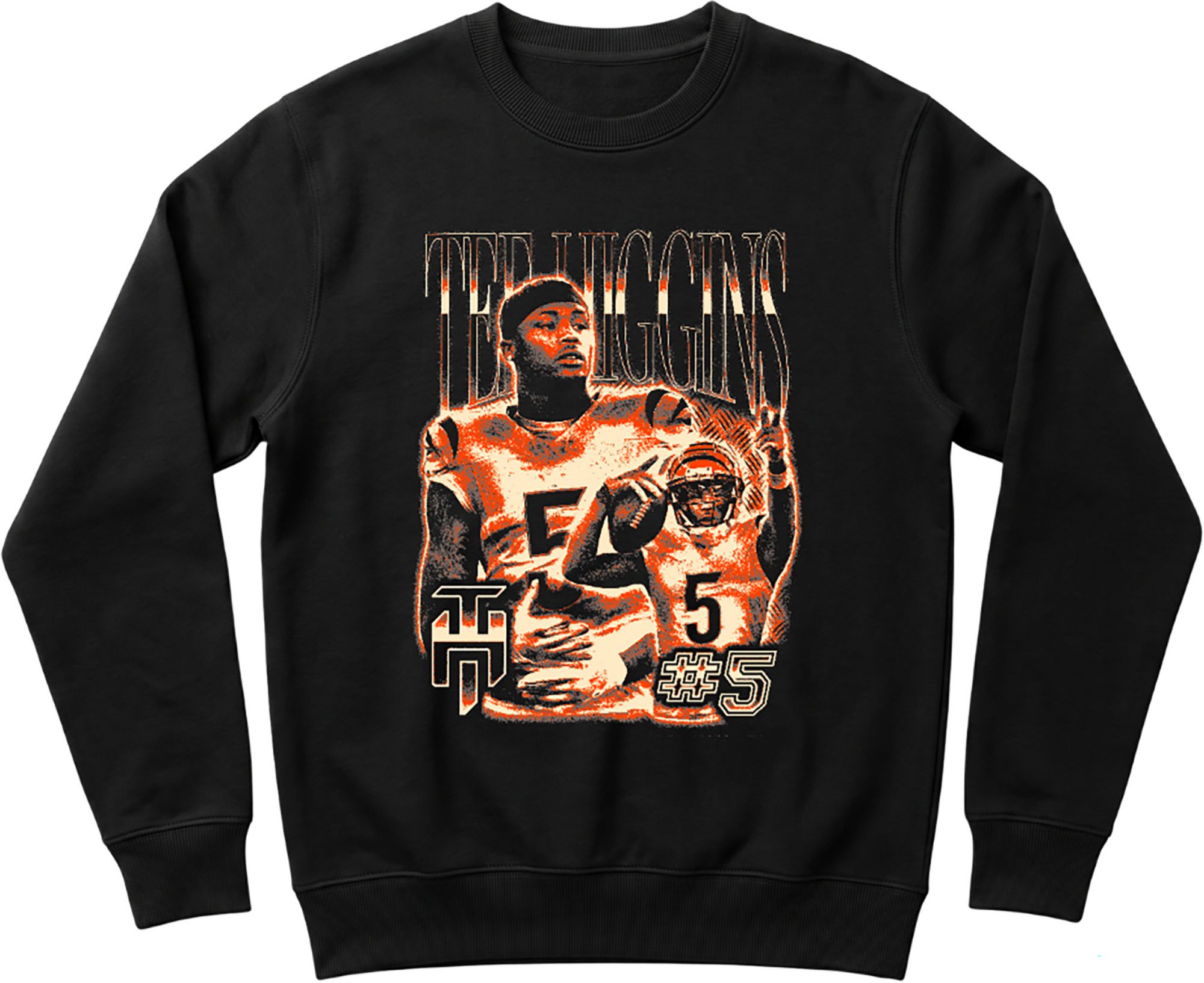 Athlete Studio Adult Cincinnati Tee Higgins Black Vintage Crewneck Sweatshirt