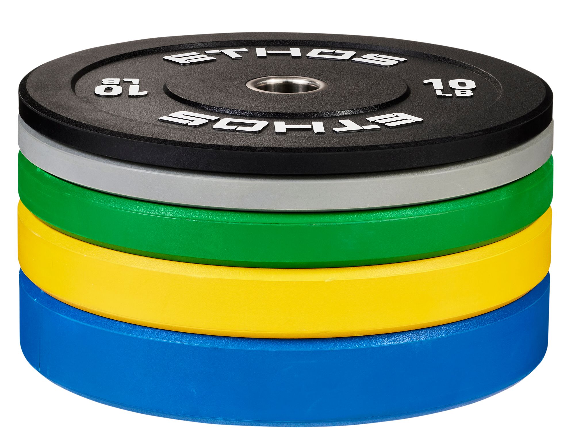 ETHOS 160 lb. Olympic Color Rubber Bumper Plate Set