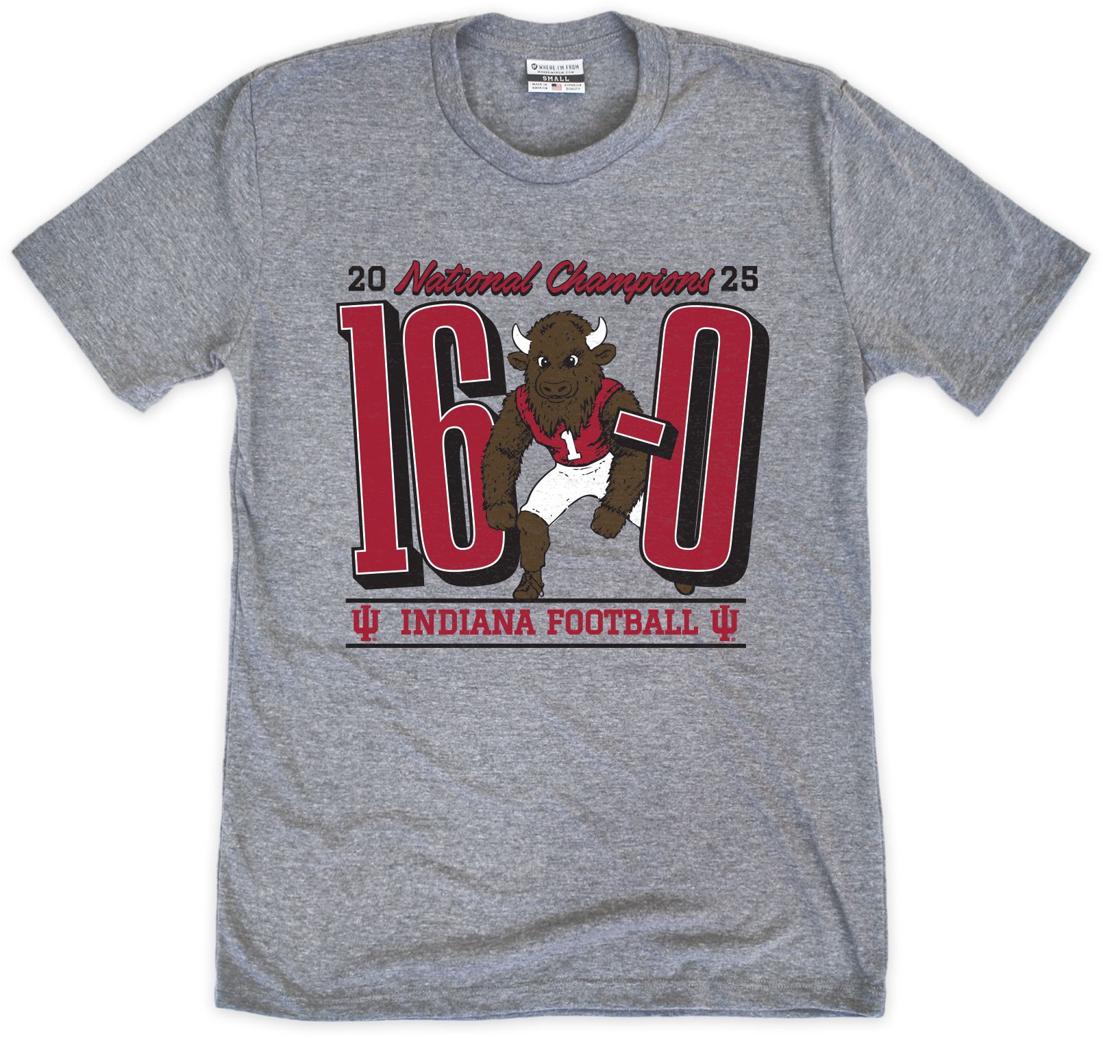 Where I'm From Adult Indiana Hoosiers 16-0 2025-26 CFP National Champions T-Shirt