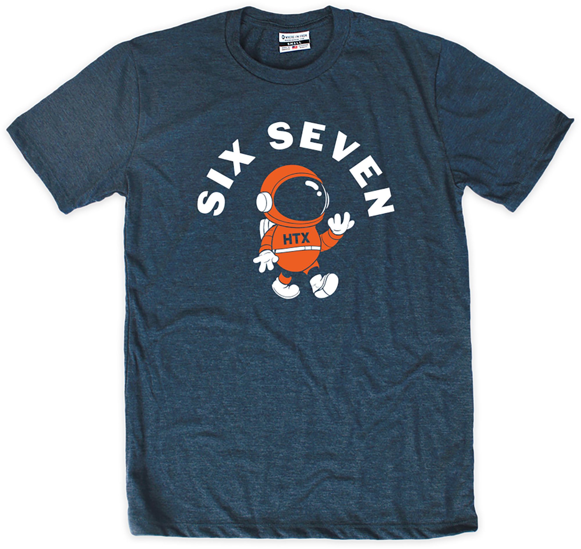 Where I'm From Youth Houston Navy Six Seven T-Shirt