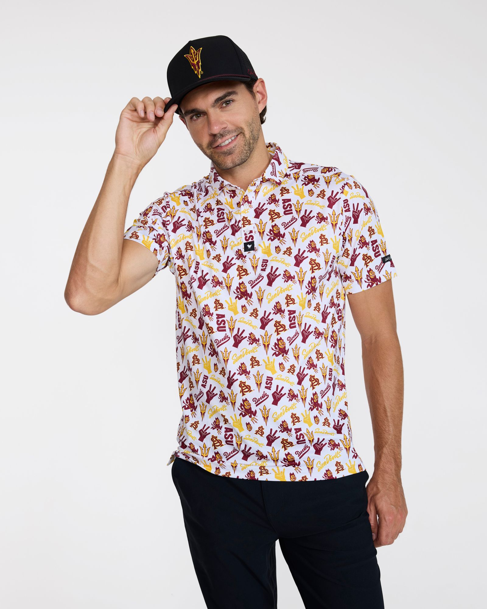 Bad Birdie Men's Arizona State Sun Devils White Polo