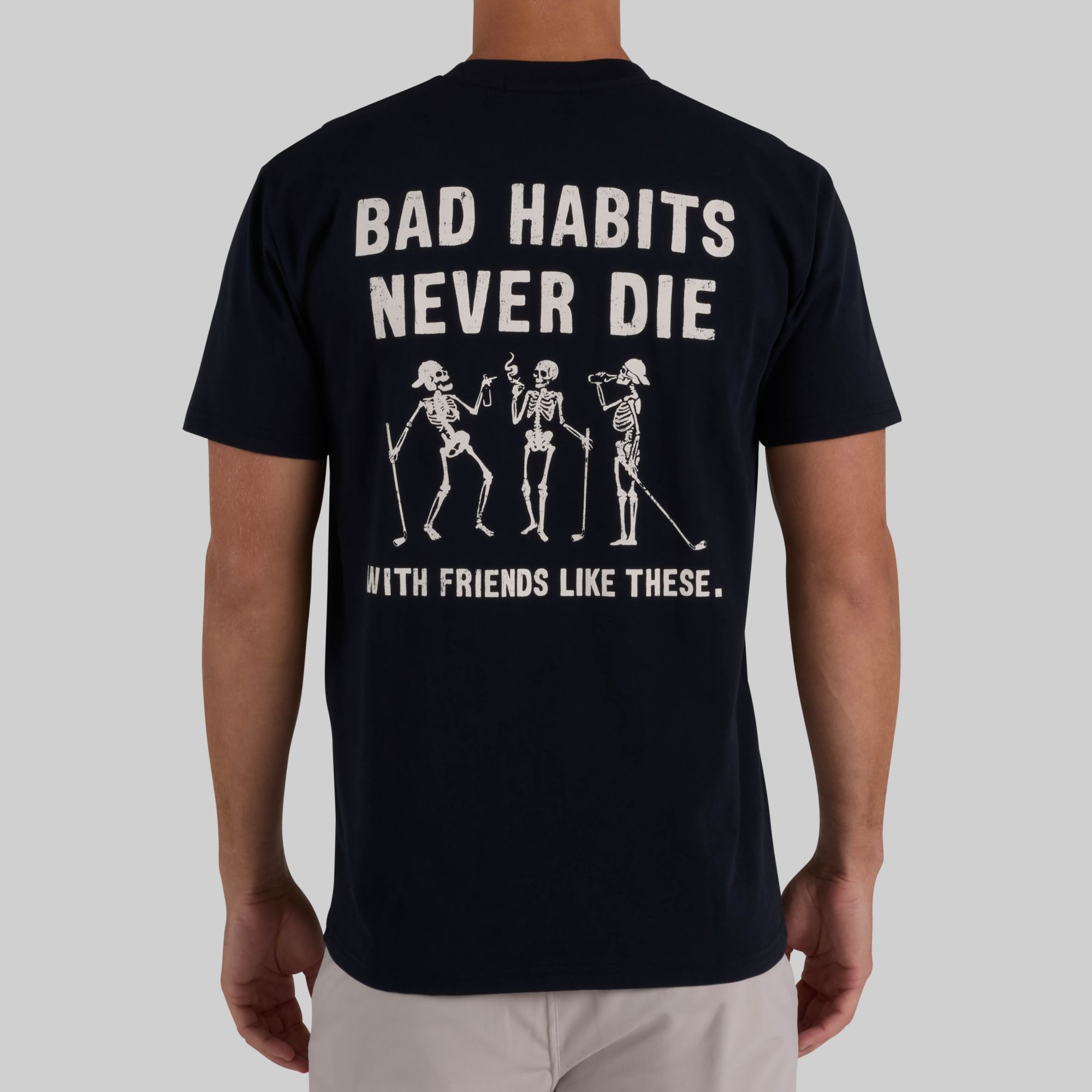 Bad Birdie Men's Bad Habits Never Die Graphic Golf T-Shirt
