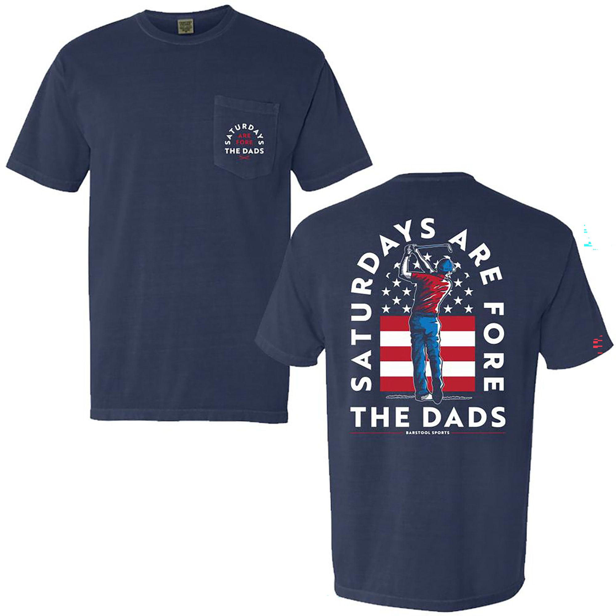 Barstool Sports Men's Father's Day 2026 Navy 'Fore The Dads' T-Shirt