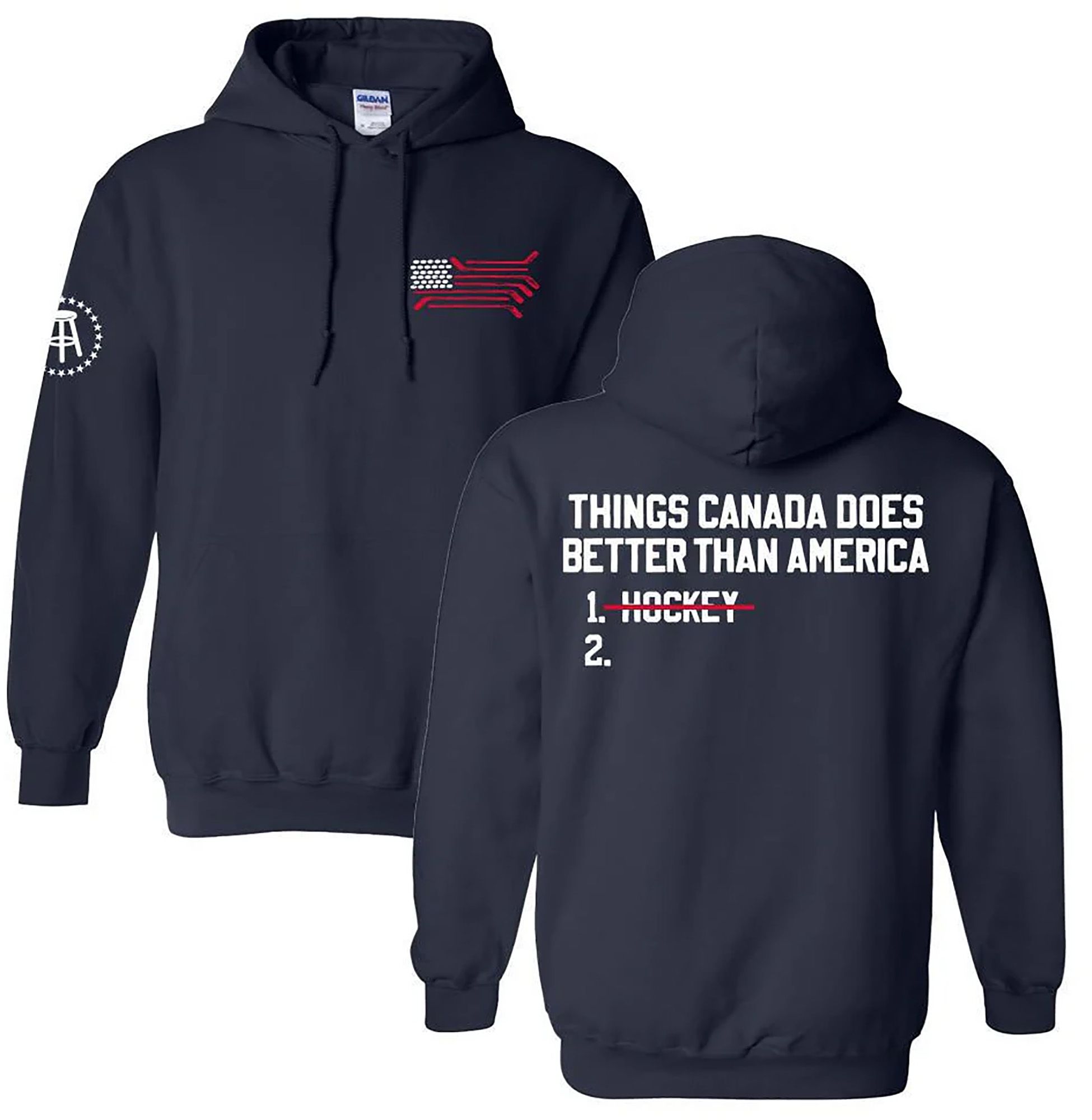 Barstool Sports Men's Olympics USA Hockey Navy Pullover Hoodie