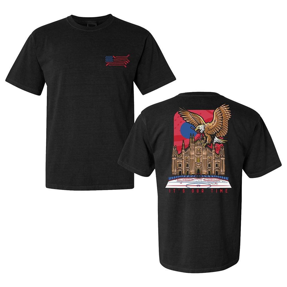 Barstool Sports Men's Olympics USA Hockey 'Spittin Chiclets' Black T-Shirt