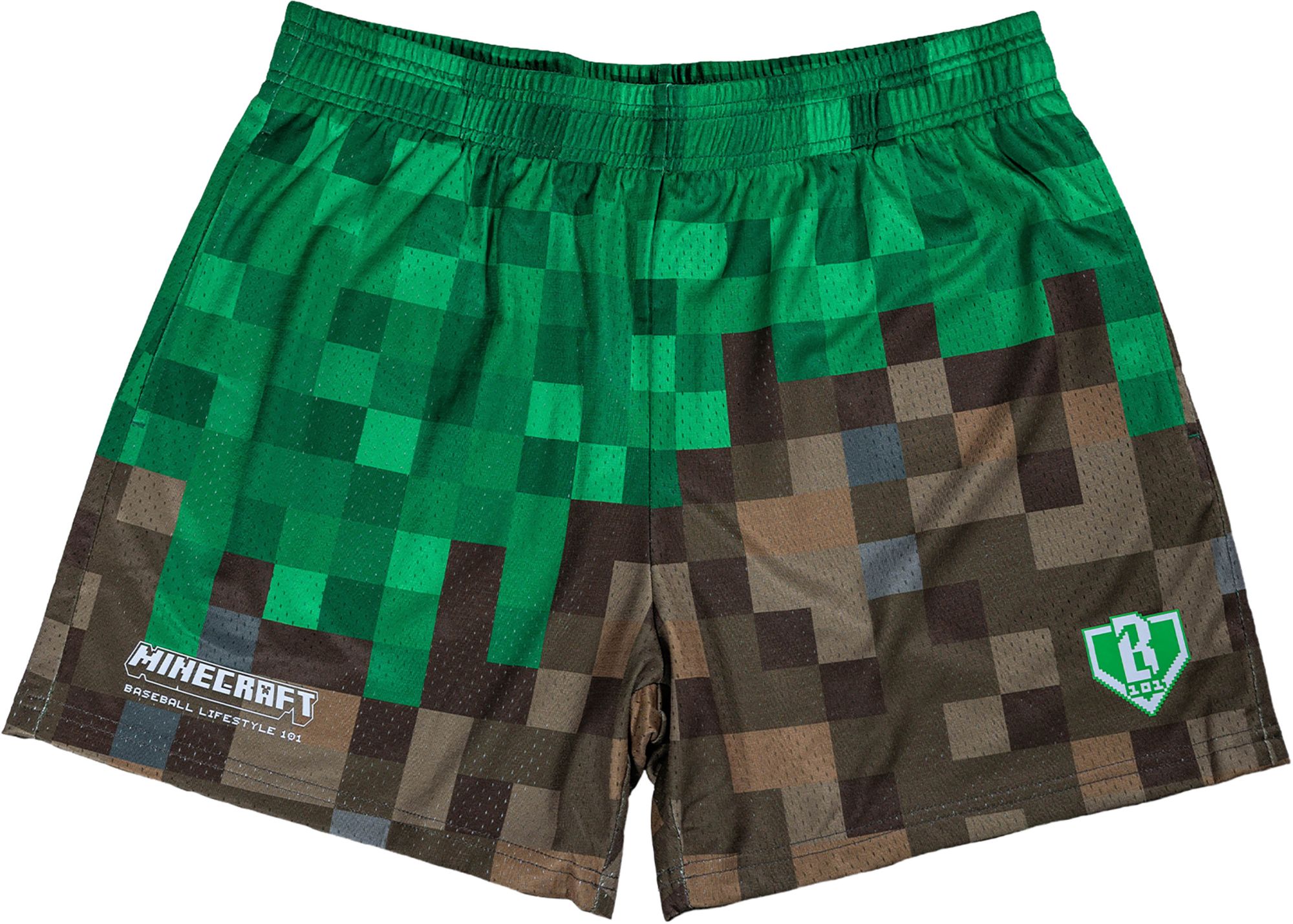 Baseball Lifestyle 101 x Minecraft Boys' Grass Block Shorts