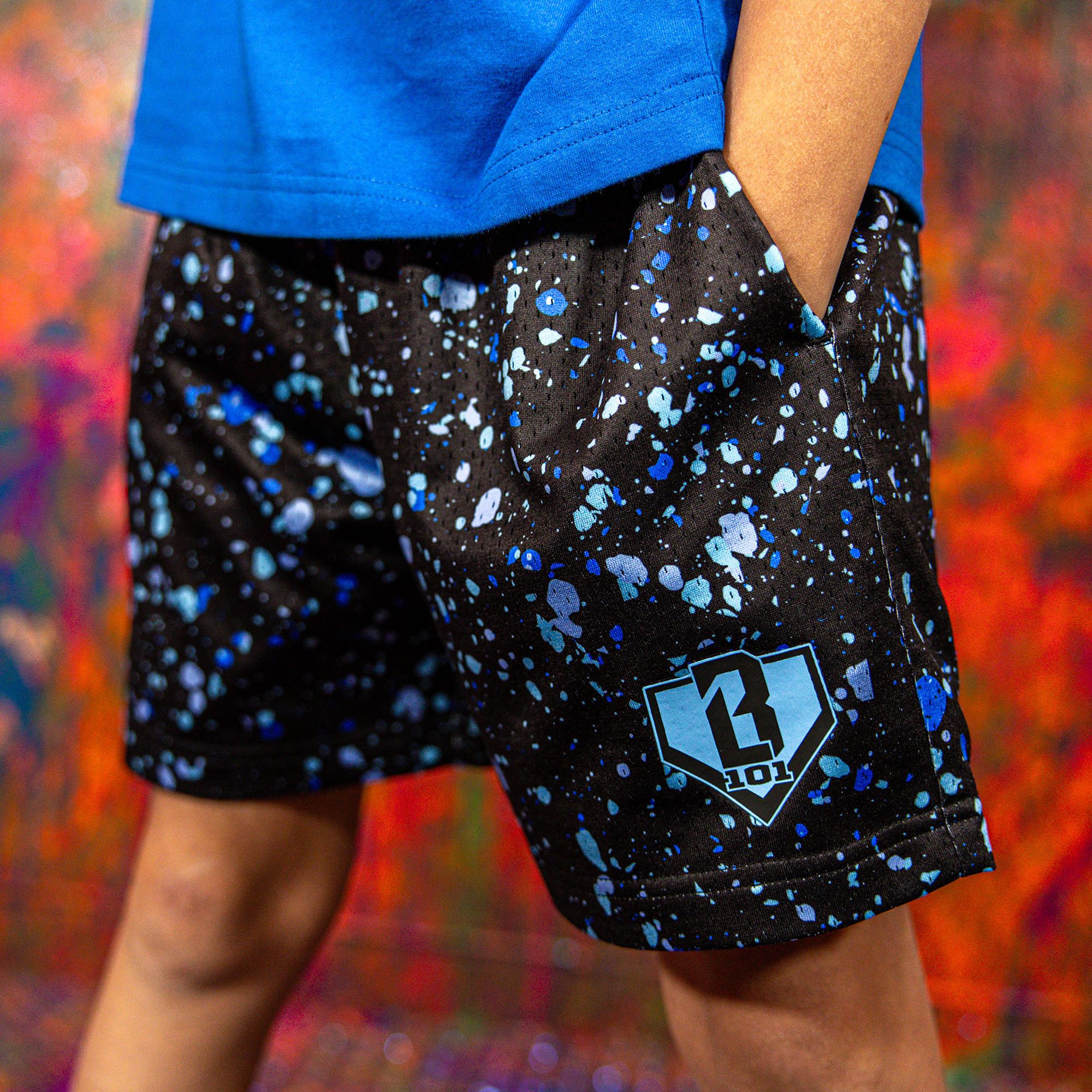 Baseball Lifestyle 101 Boys' USA Splatter Shorts
