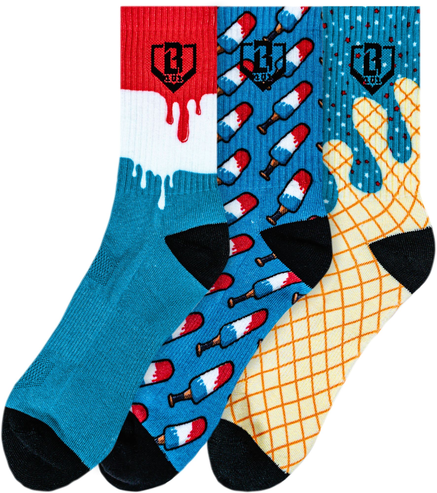 Baseball Lifestyle 101 Boys' Bomb Pop Socks - 3 Pack