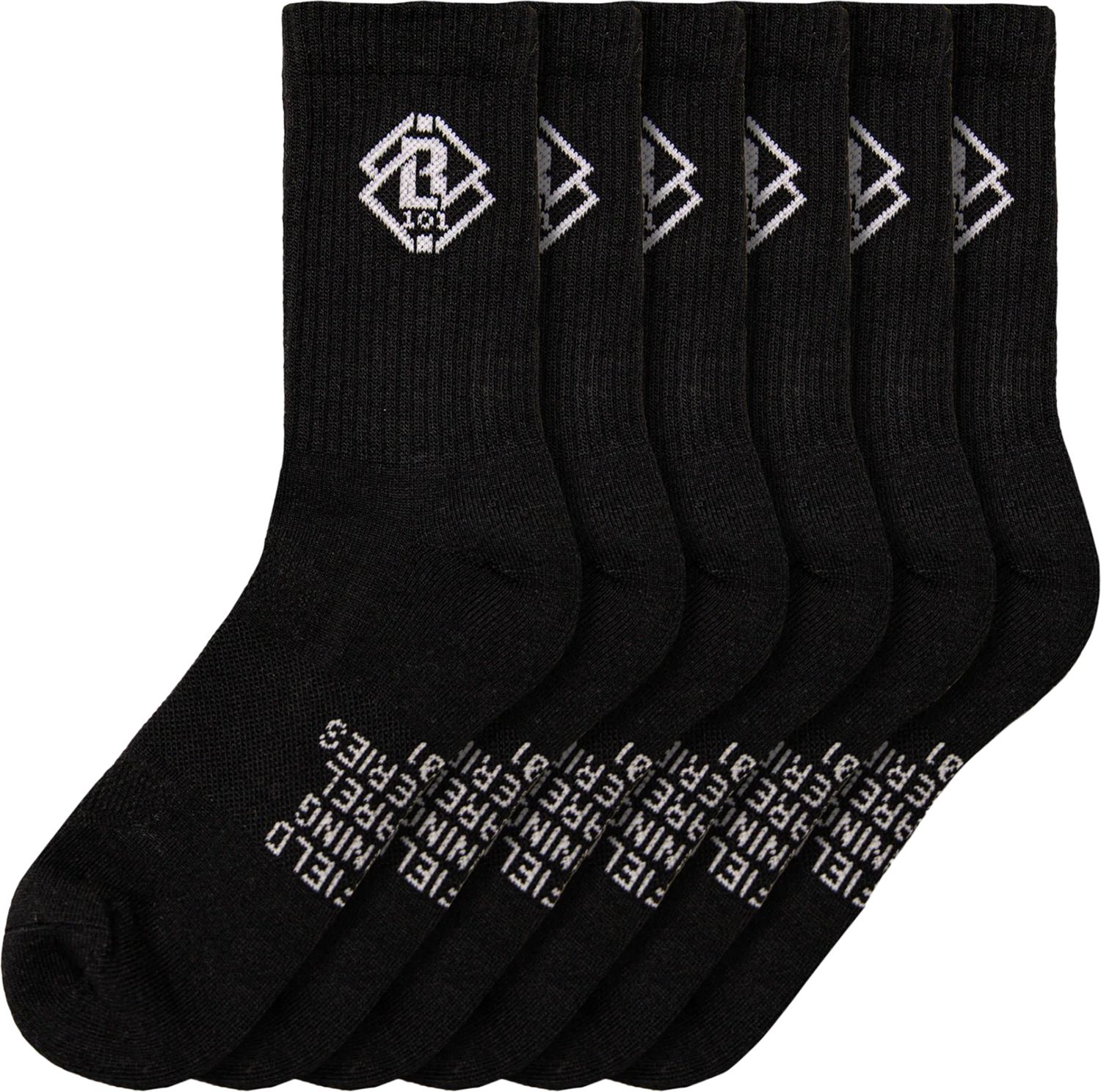 Baseball Lifestyle 101 Adult Performance Crew Socks - 6 Pack