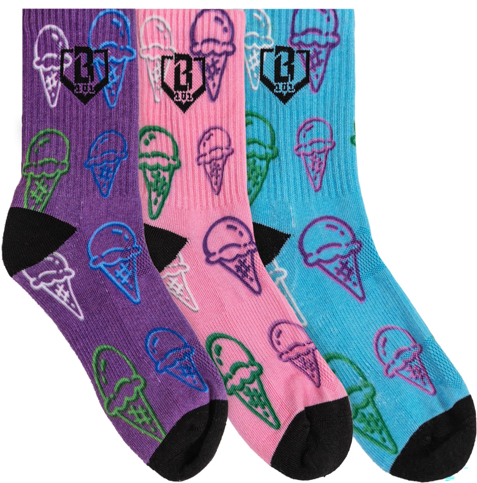 Baseball Lifestyle 101 Men's Scoops Performance Socks - 3 Pack