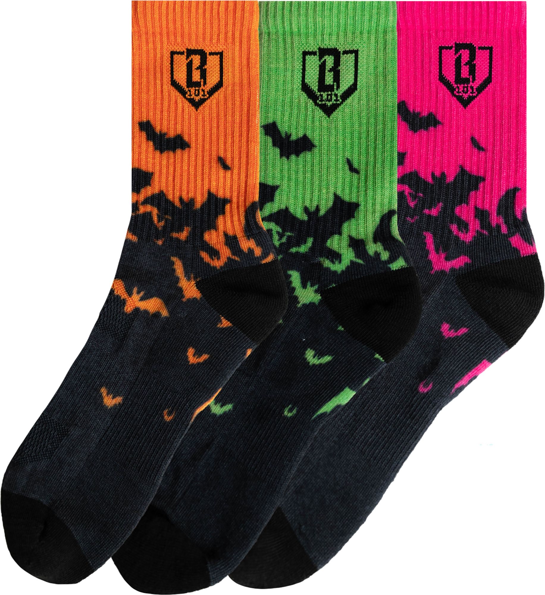 Baseball Lifestyle 101 Bat Gradient Socks - 3 Pack
