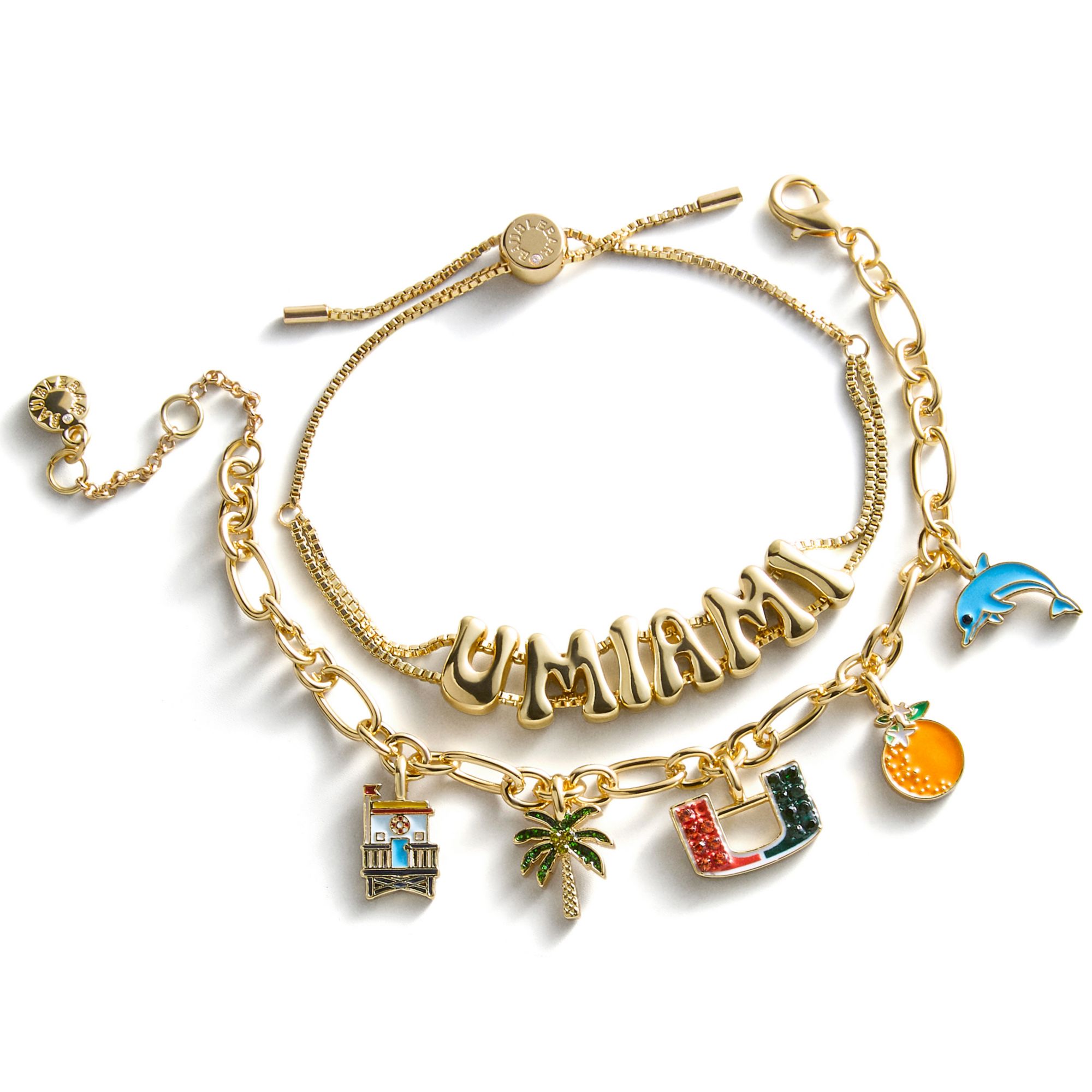 BaubleBar Miami Hurricanes Charm Bracelet Set