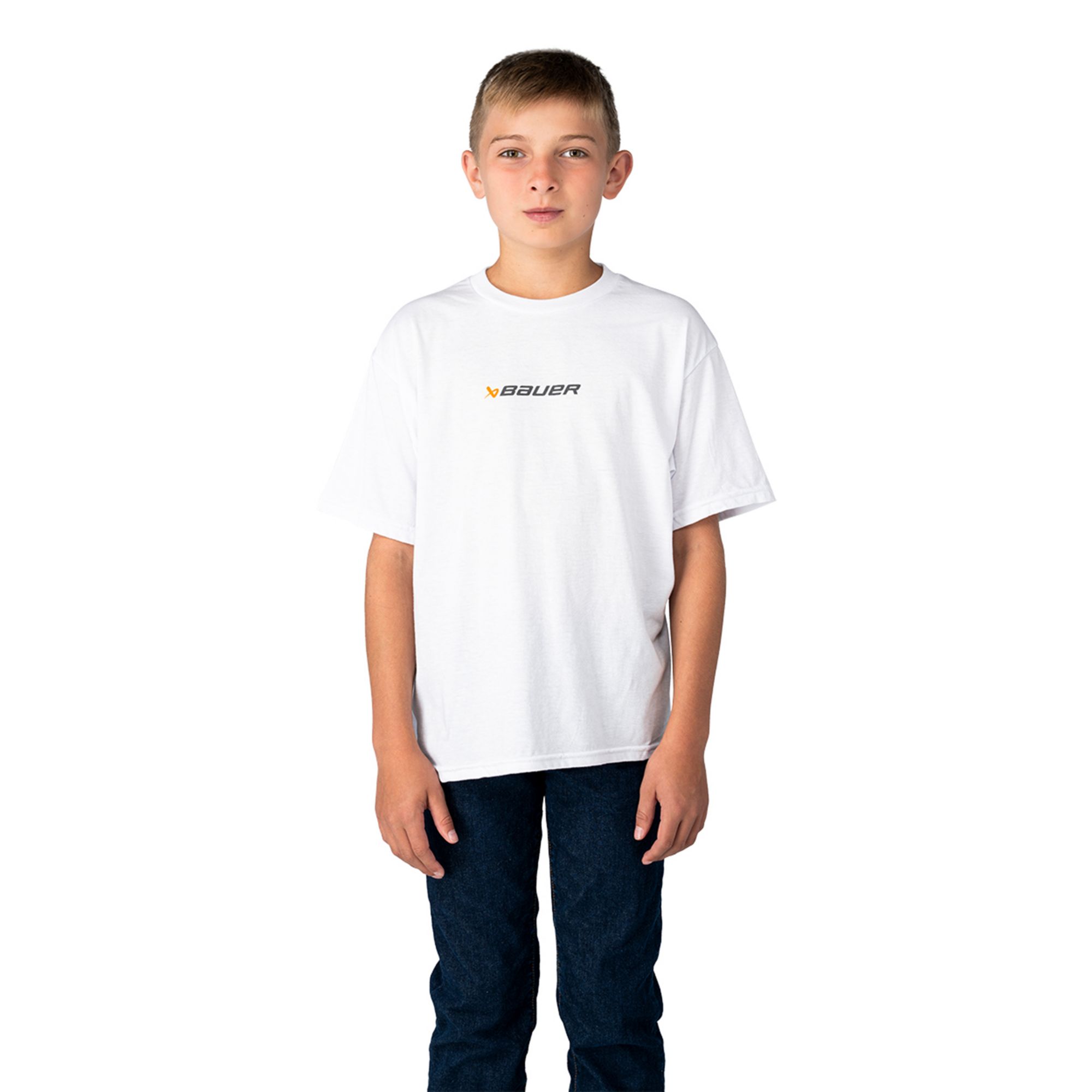 Bauer Youth Pigeon Graphic Hockey T-Shirt, Small, White