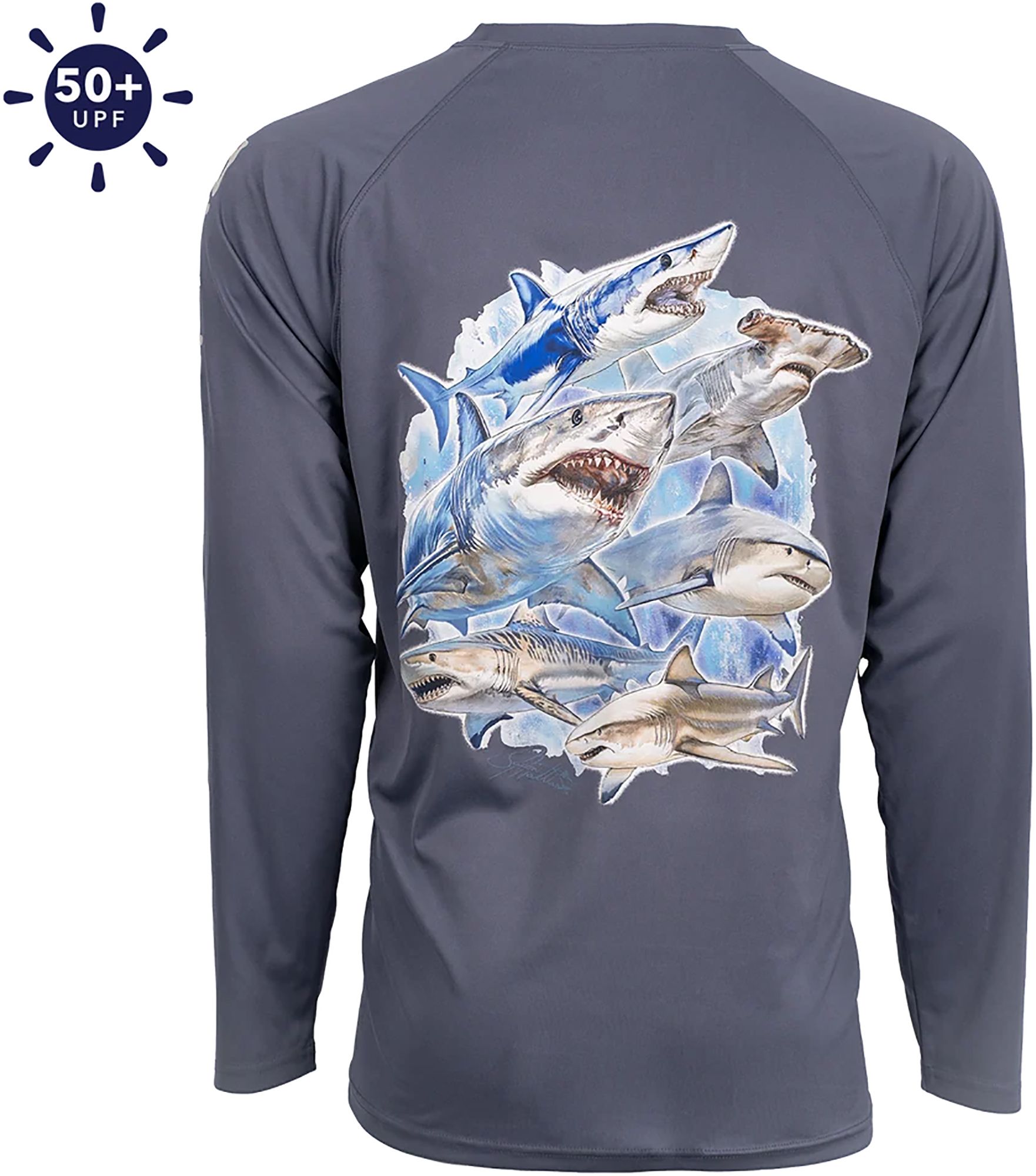 Bimini Bay Outfitters Hook 'M Shark Slam Performance Long Sleeve Shirt