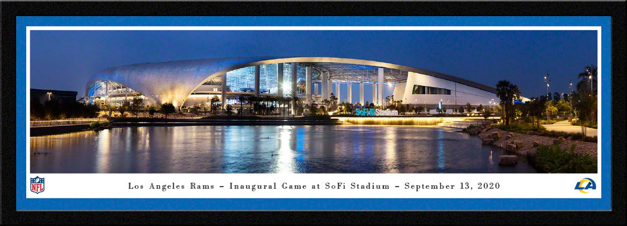 Blakeway Panoramas Los Angeles Rams Single Mat Panoramic Wall Art Select Frame