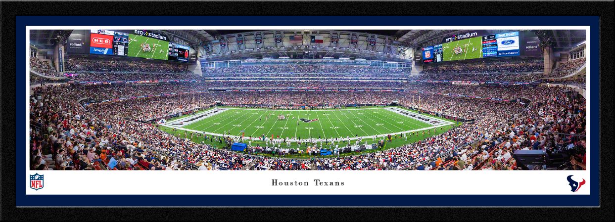 Blakeway Panoramas Houston Texans Single Mat Panoramic Wall Art Select Frame