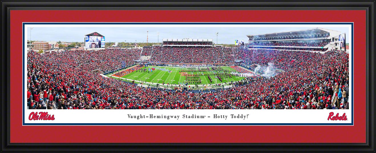 Blakeway Panoramas Mississippi Football Panoramic Wall Art Double Mat Frame