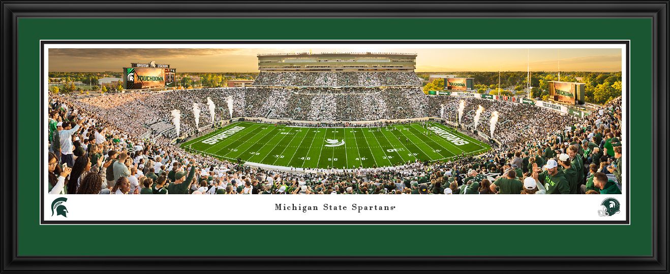 Blakeway Panoramas Mississippi State Football Panoramic Wall Art Single Mat Frame