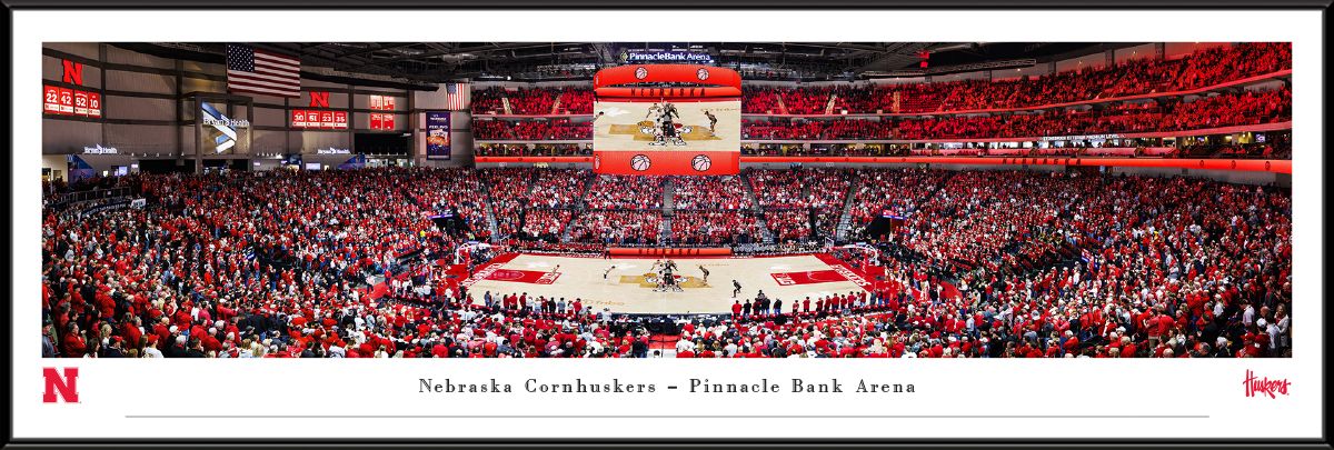 Blakeway Panoramas Nebraska Basketball Panoramic Wall Art Standard Frame