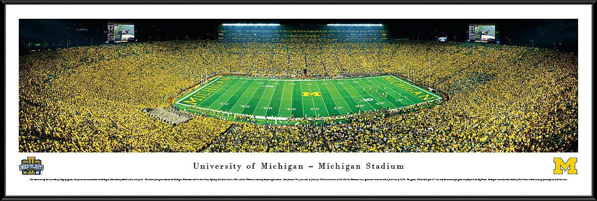 Blakeway Panoramas Michigan Football Panoramic Wall Art Standard Frame