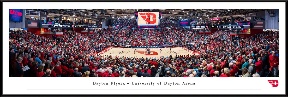 Blakeway Panoramas Dayton Basketball Panoramic Wall Art Standard Frame