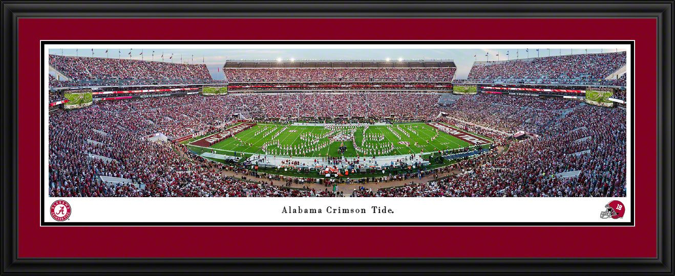 Blakeway Panoramas Alabama Football Panoramic Wall Art Double Mat Frame