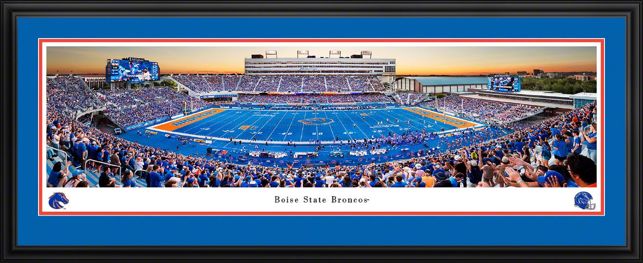 Blakeway Panoramas Boise State Football Panoramic Wall Art Double Mat Frame