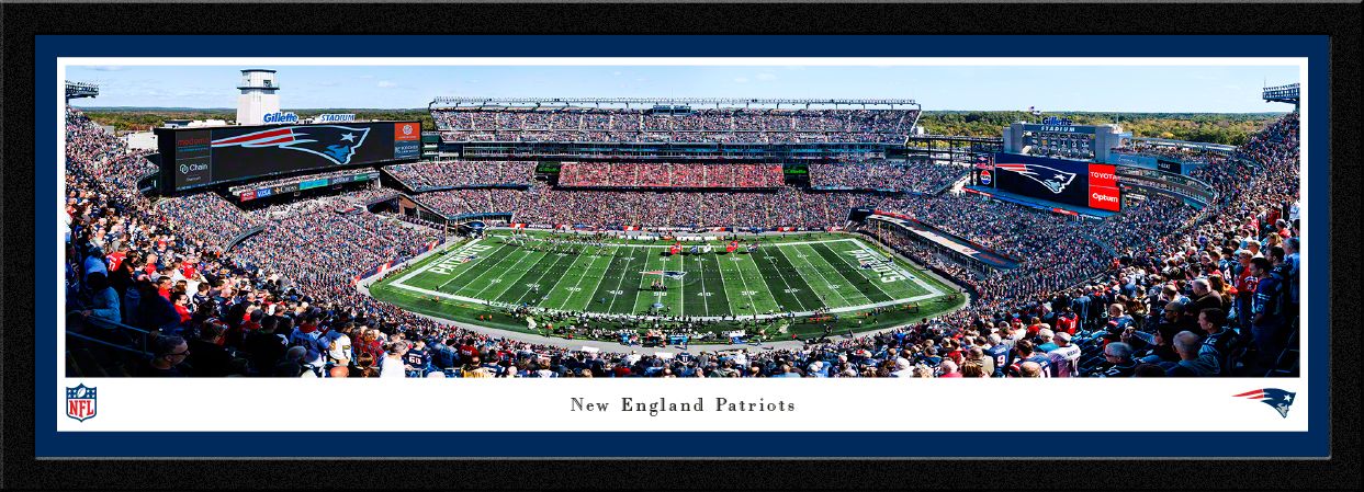 Blakeway Panoramas New England Patriots Single Mat Panoramic Wall Art Select Frame