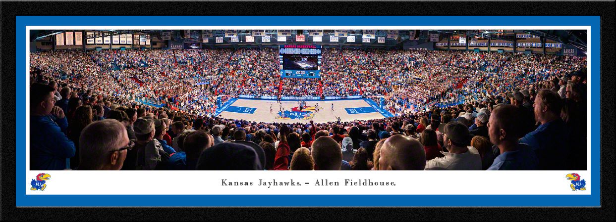 Blakeway Panoramas Kansas Basketball Panoramic Wall Art Single Mat Frame