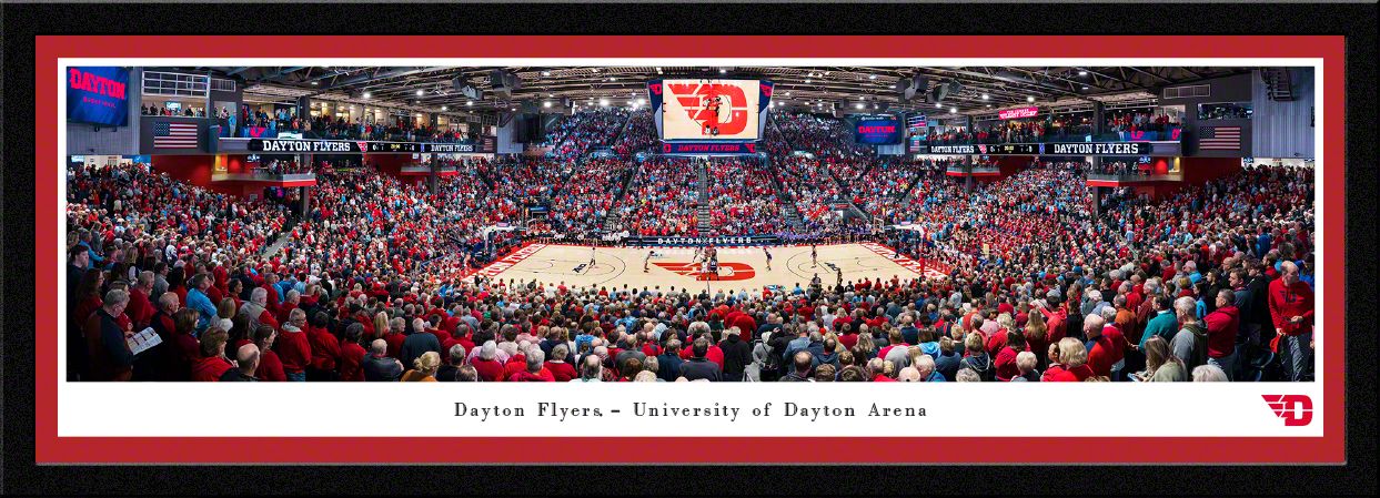Blakeway Panoramas Dayton Basketball Panoramic Wall Art Single Mat Frame
