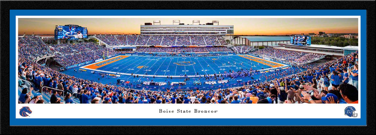 Blakeway Panoramas Boise State Football Panoramic Wall Art Single Mat Frame