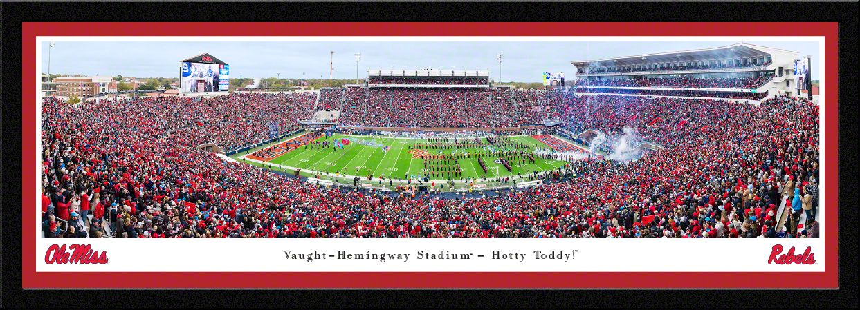 Blakeway Panoramas Mississippi Football Panoramic Wall Art Single Mat Frame