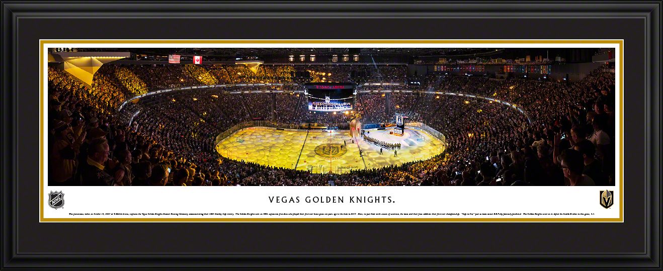 Blakeway Panoramas Vegas Golden Knights Double Mat Panoramic Wall Art Deluxe Frame