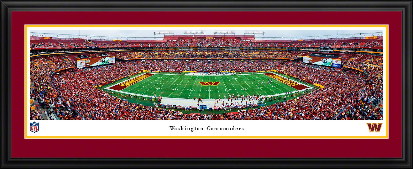 Blakeway Panoramas Washington Commanders Double Mat Panoramic Wall Art Deluxe Frame