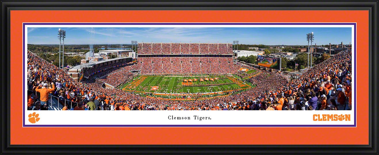 Blakeway Panoramas Clemson Football Panoramic Wall Art Double Mat Frame