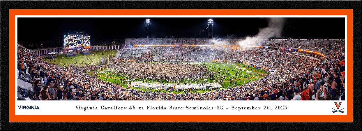 Blakeway Panoramas Virginia Football Panoramic Wall Art Single Mat Frame