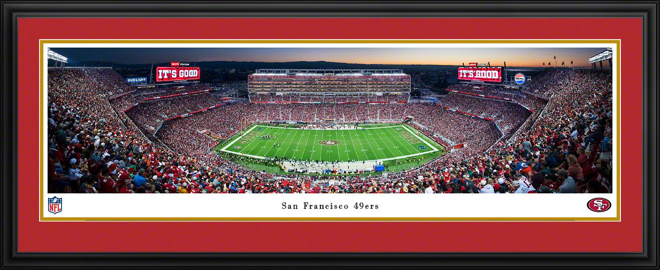 Blakeway Panoramas San Francisco 49ers Double Mat Panoramic Wall Art Deluxe Frame