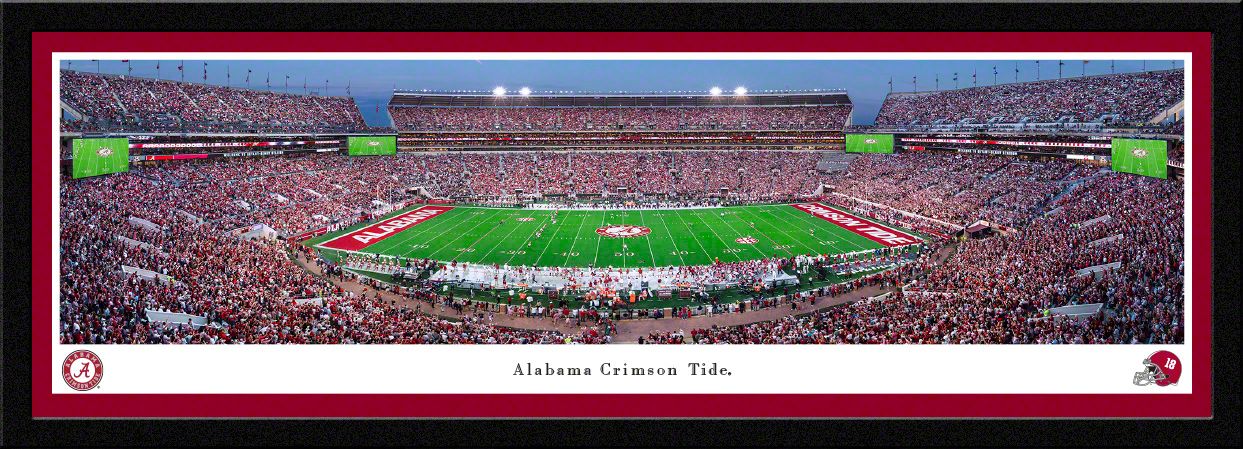 Blakeway Panoramas Alabama Football Panoramic Wall Art Single Mat Frame