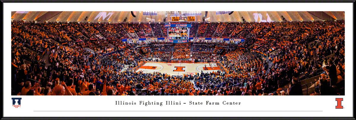 Blakeway Panoramas Illinois Basketball Panoramic Wall Art Standard Frame