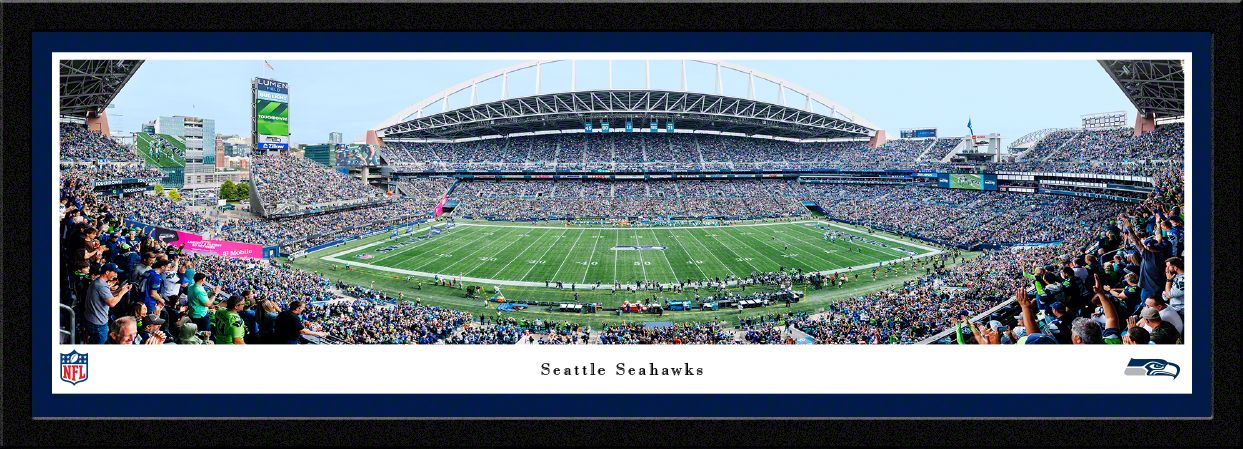 Blakeway Panoramas Seattle Seahawks Single Mat Panoramic Wall Art Select Frame