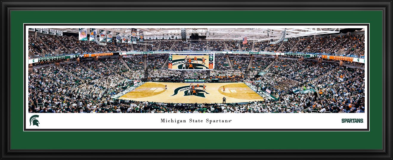Blakeway Panoramas Michigan State Basketball Panoramic Wall Art Double Mat Frame