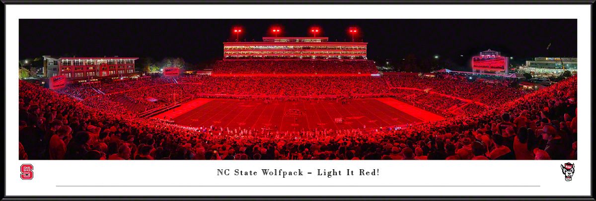 Blakeway Panoramas NC State Football Panoramic Wall Art Standard Frame