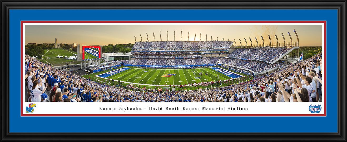 Blakeway Panoramas Kansas Football Panoramic Wall Art Double Mat Frame