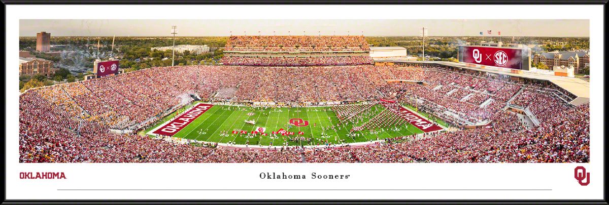 Blakeway Panoramas Oklahoma Football Panoramic Wall Art Standard Frame