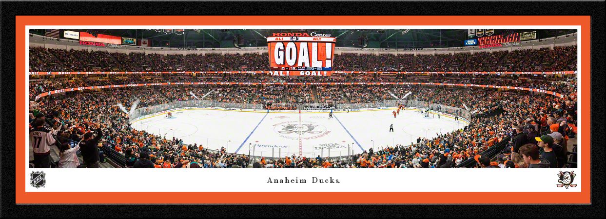 Blakeway Panoramas Anaheim Ducks Single Mat Panoramic Wall Art Select Frame